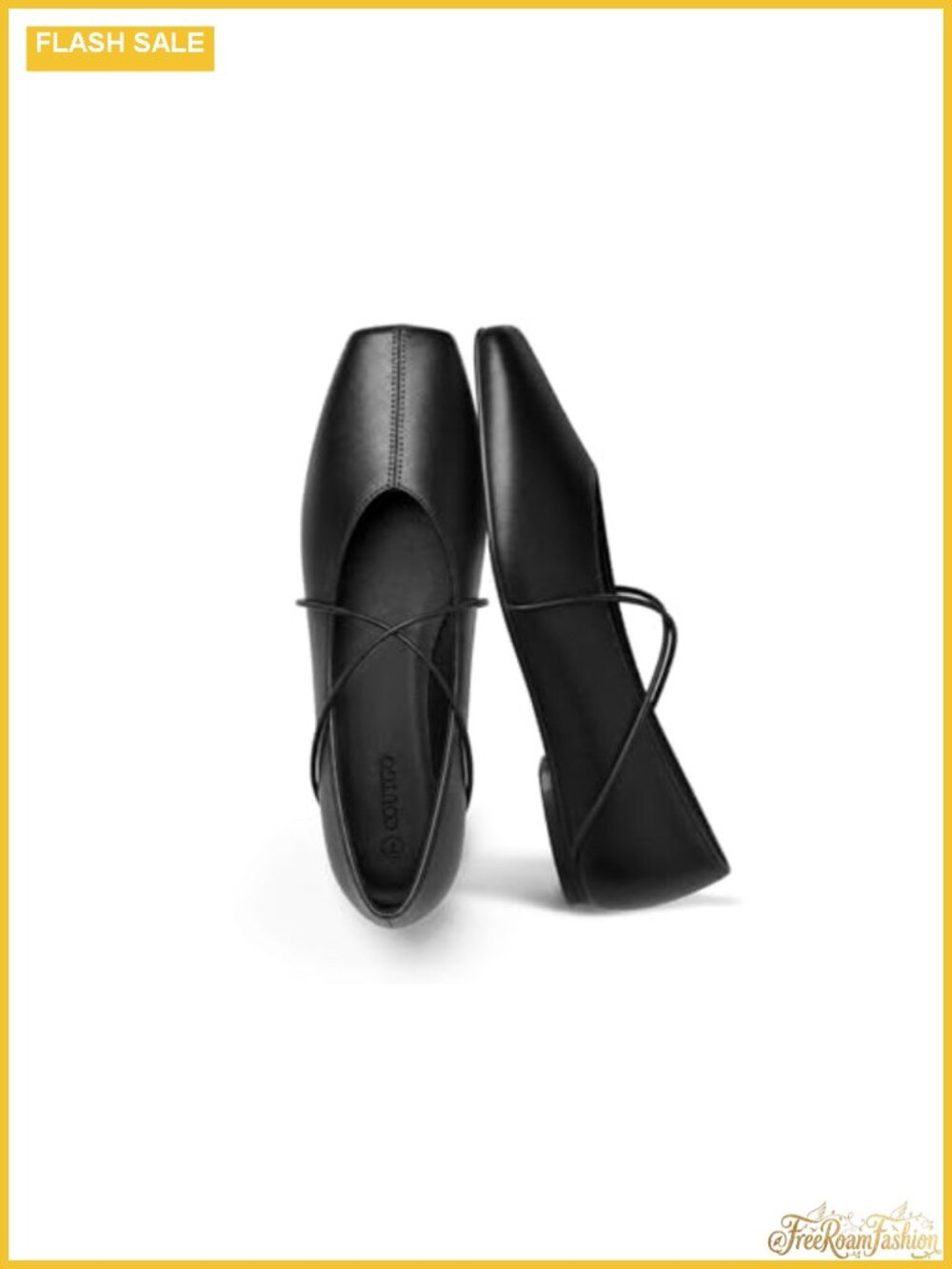 Women's Square Toe Mary Jane Flats Crisscross Strap Slip On Work Casual Shoes